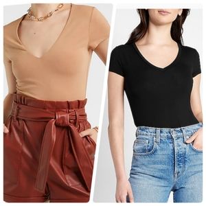 Express Body Contour Vneck Top (2 pack)